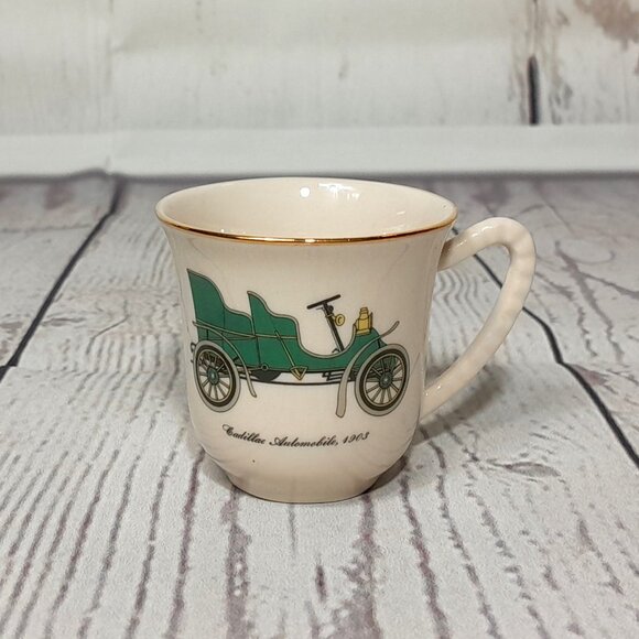 Demitasse Tea Cup And Saucer 1903 Cadillac New York State Thruway Porcelain - Picture 2 of 14